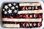 Trump, close the camps, indian american activist padma lakshmi send a message to trump through a pie on 4th of july, Reese witherspoon