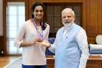 pv sindhu, narendra modi, india s pride narendra modi meets world champion pv sindhu, Indian shuttler